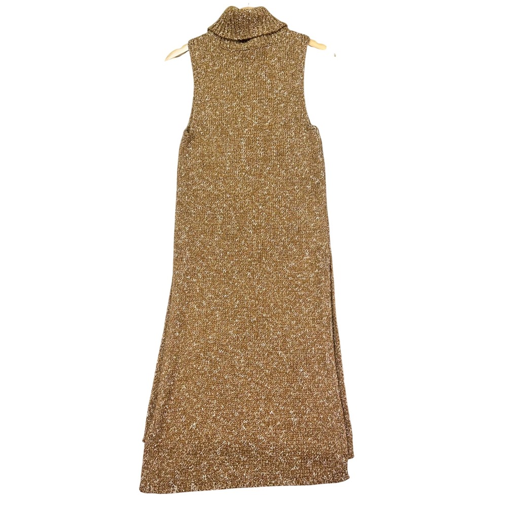 Anthropologie Turtleneck Sleeveless Tunic Sweater Dress Womens XS Brown Wool‎ - Picture 4 of 12